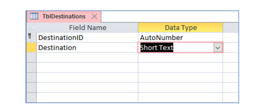 Microsoft Access lesson screenshot 2ndLesson1