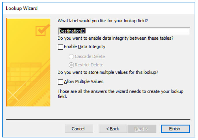 Microsoft Access lesson screenshot 2ndLesson9