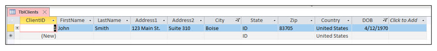 Microsoft Access lesson screenshot 3rdLesson10