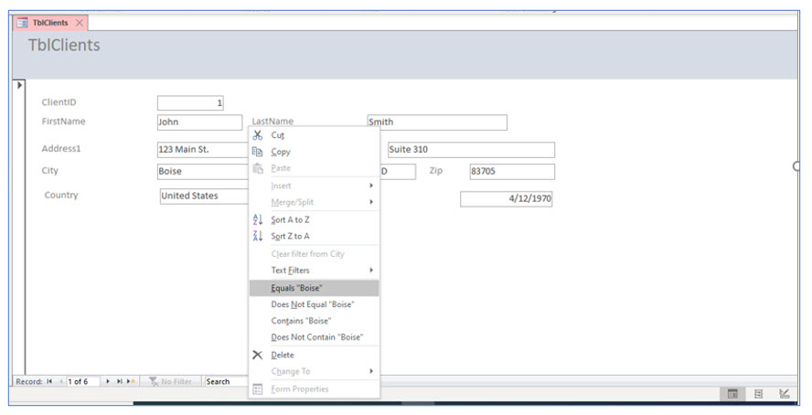 Microsoft Access lesson screenshot 3rdLesson11