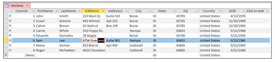 Microsoft Access lesson screenshot 3rdLesson13
