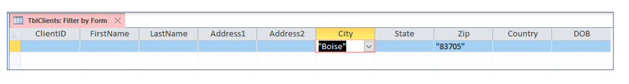 Microsoft Access lesson screenshot 3rdLesson7
