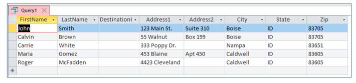 Microsoft Access lesson screenshot 4thLesson10