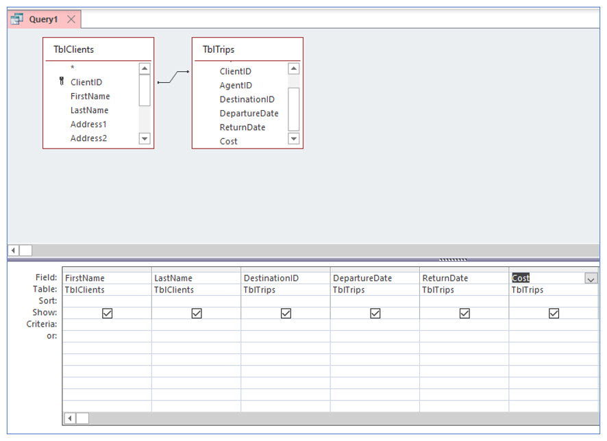 Microsoft Access lesson screenshot 4thLesson3