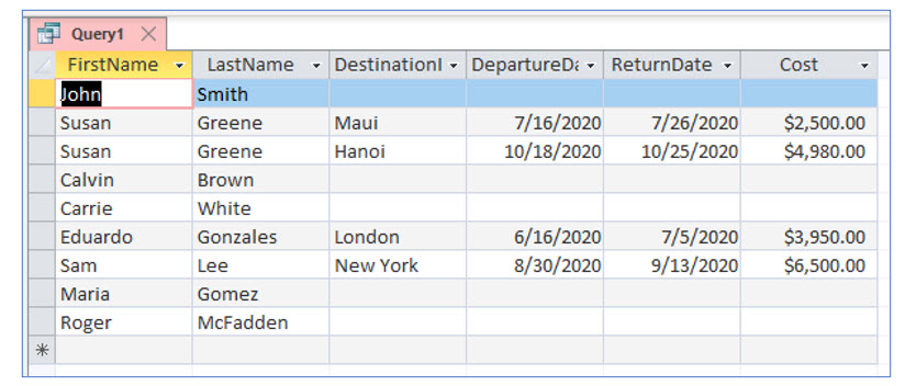 Microsoft Access lesson screenshot 4thLesson8