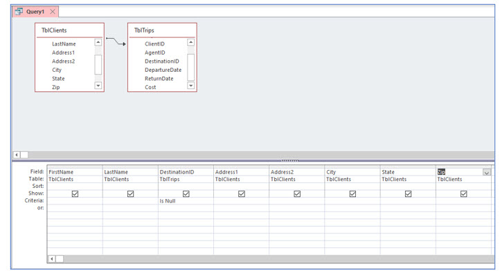 Microsoft Access lesson screenshot 4thLesson9