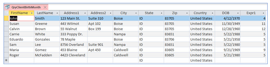 Microsoft Access lesson screenshot 5thLesson15