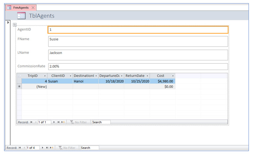 Microsoft Access lesson screenshot 6thLesson10