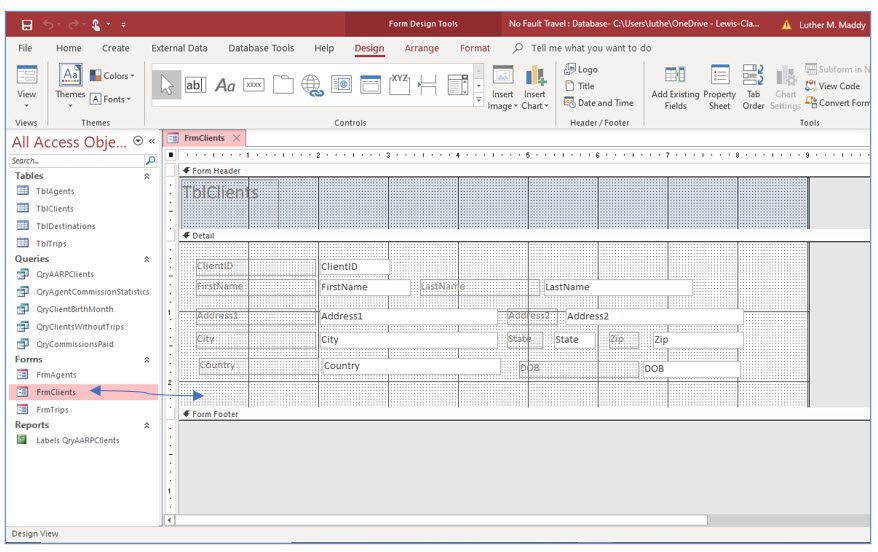 Microsoft Access lesson screenshot 6thLesson11