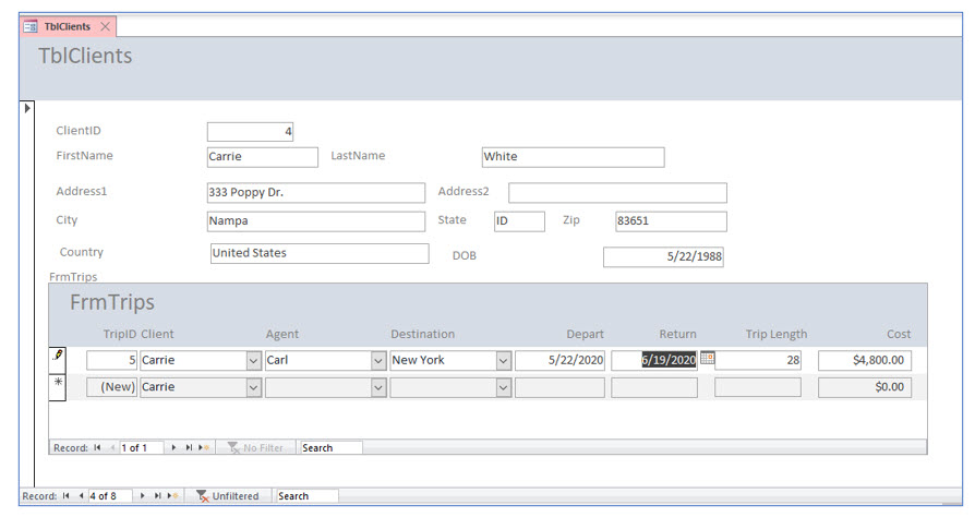 Microsoft Access lesson screenshot 6thLesson14