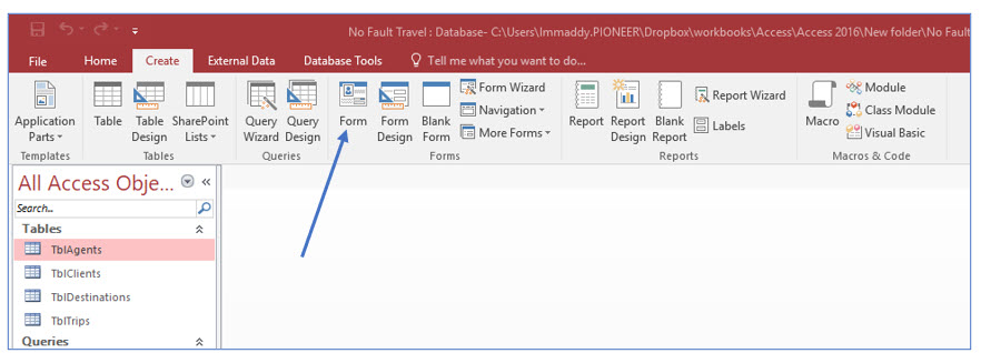 Microsoft Access lesson screenshot 6thLesson9