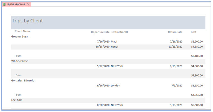 Microsoft Access lesson screenshot 7thLesson17