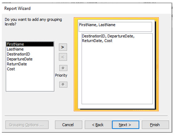 Microsoft Access lesson screenshot 7thLesson2