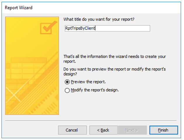 Microsoft Access lesson screenshot 7thLesson6