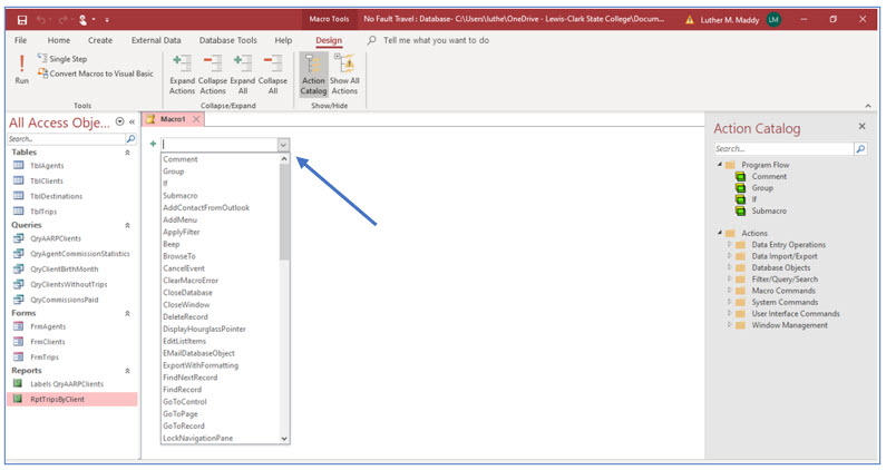 Microsoft Access lesson screenshot 8thLesson1