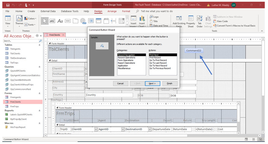 Microsoft Access lesson screenshot 8thLesson6