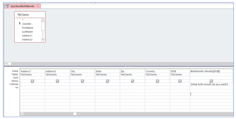 Microsoft Access lesson screenshot 9thLesson1