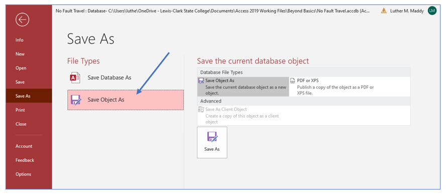 Microsoft Access lesson screenshot 9thLesson2