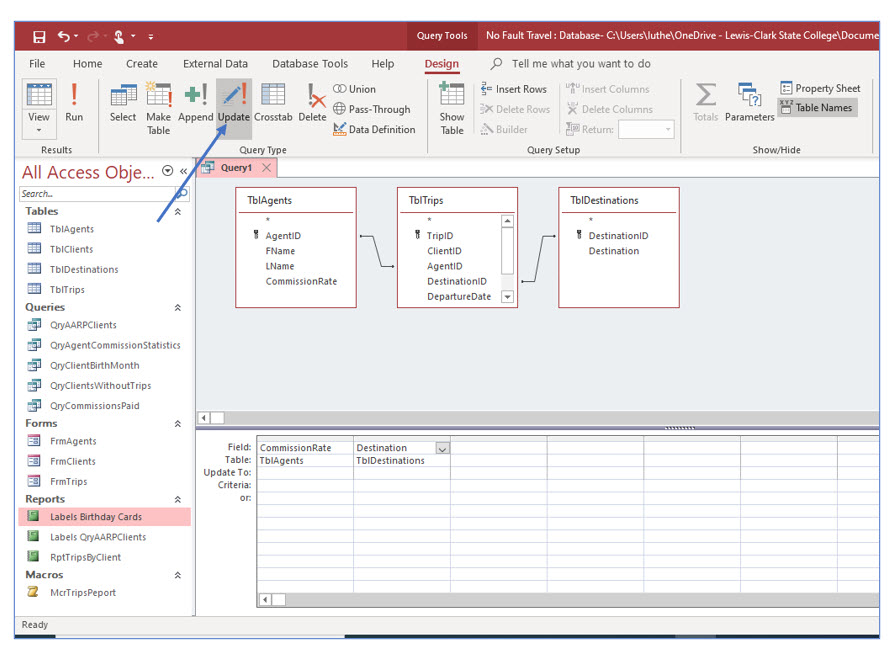 Microsoft Access lesson screenshot 9thLesson9