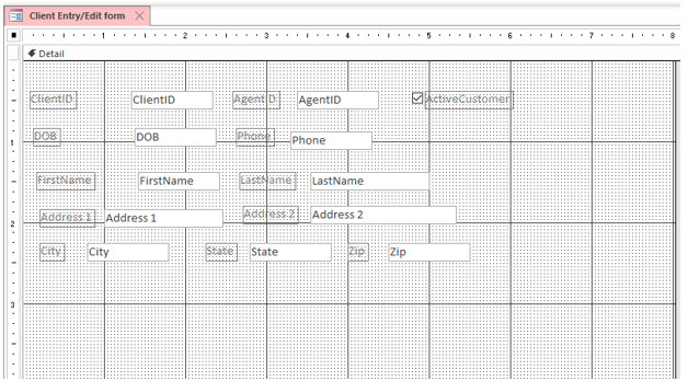 Microsoft Access lesson screenshot Combo1