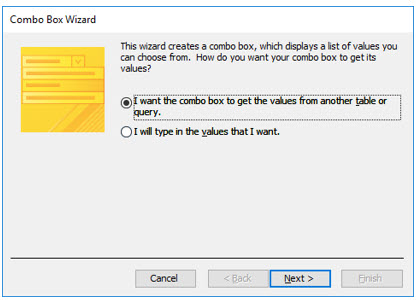 Microsoft Access lesson screenshot Combo10