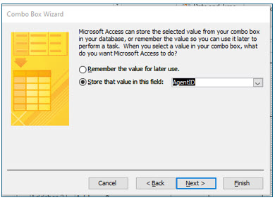 Microsoft Access lesson screenshot Combo15