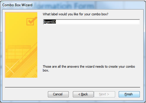 Microsoft Access lesson screenshot Combo16