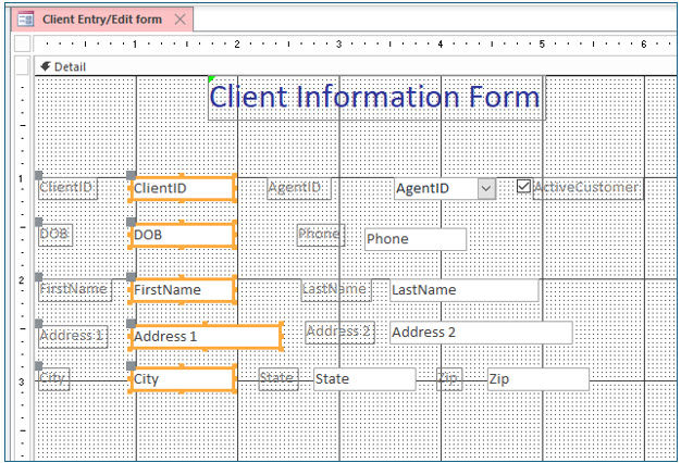 Microsoft Access lesson screenshot Combo20