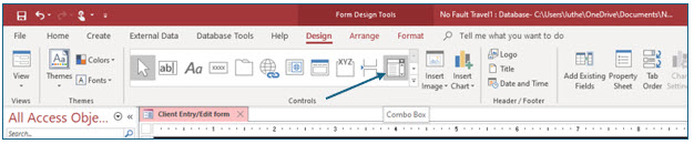 Microsoft Access lesson screenshot Combo9