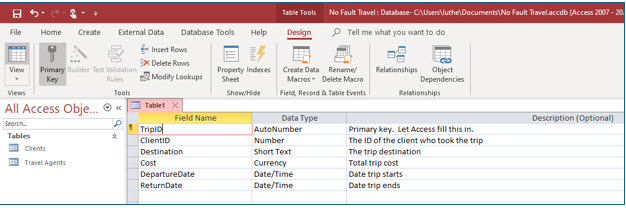 Microsoft Access lesson screenshot CreatingDatabase15