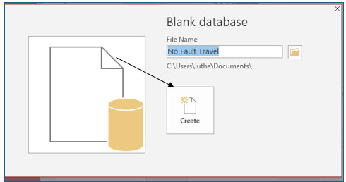 Microsoft Access lesson screenshot CreatingDatabase2