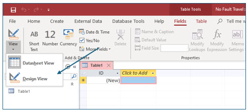 Microsoft Access lesson screenshot CreatingDatabase4