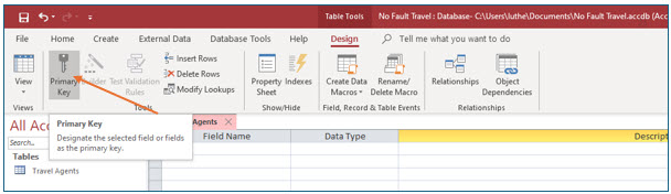 Microsoft Access lesson screenshot CreatingDatabase8
