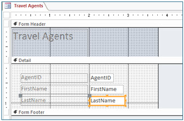 Microsoft Access lesson screenshot CreatingForms10