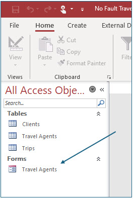 Microsoft Access lesson screenshot CreatingForms11