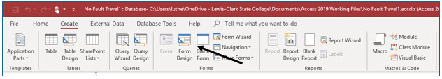 Microsoft Access lesson screenshot CreatingForms12