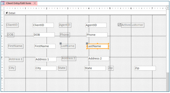 Microsoft Access lesson screenshot CreatingForms19