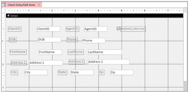Microsoft Access lesson screenshot CreatingForms24