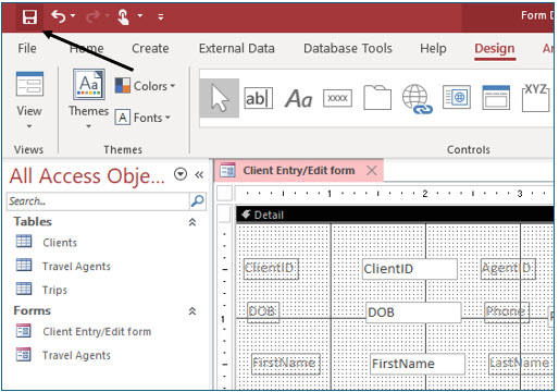 Microsoft Access lesson screenshot CreatingForms25