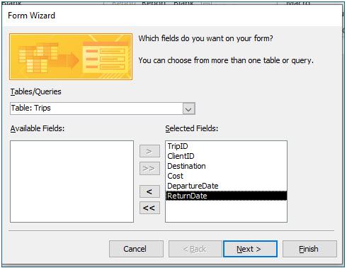 Microsoft Access lesson screenshot CreatingForms31