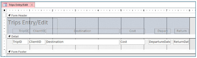 Microsoft Access lesson screenshot CreatingForms33