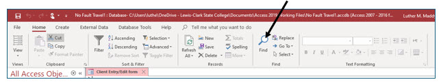 Microsoft Access lesson screenshot CreatingForms35