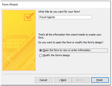 Microsoft Access lesson screenshot CreatingForms6