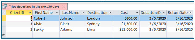 Microsoft Access lesson screenshot CreatingQueries28