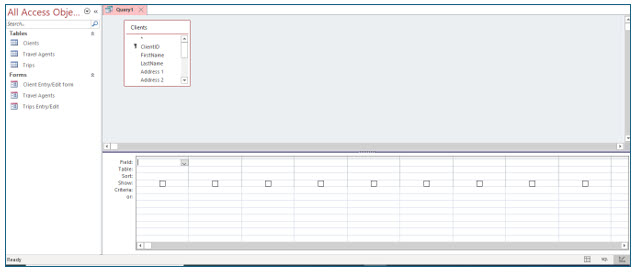 Microsoft Access lesson screenshot CreatingQueries3