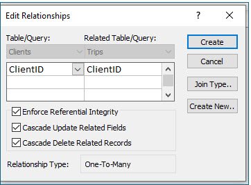 Microsoft Access lesson screenshot CreatingRelationships8