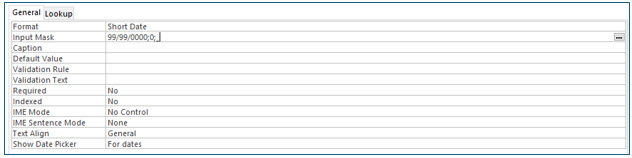 Microsoft Access lesson screenshot FieldProperties10