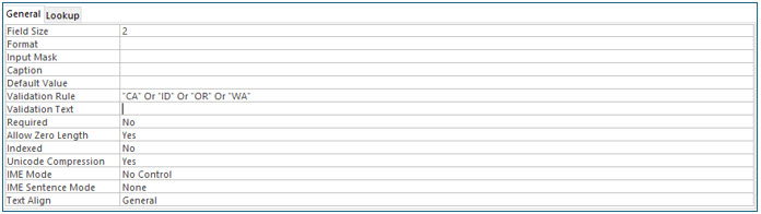 Microsoft Access lesson screenshot FieldProperties19