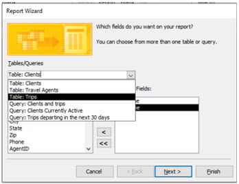 Microsoft Access lesson screenshot Reports13