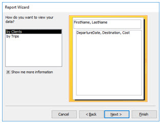 Microsoft Access lesson screenshot Reports15